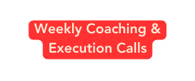 Weekly Coaching Execution Calls