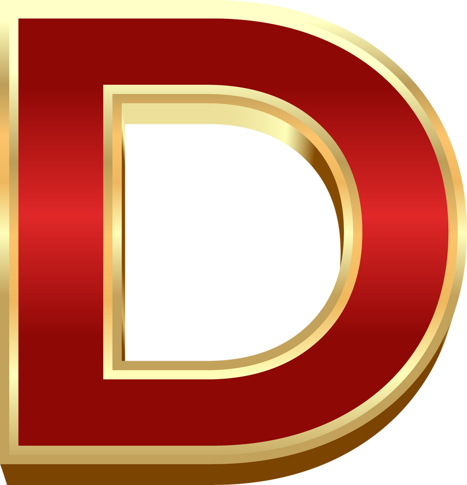 3D Elegant Red Alphabet Letter D
